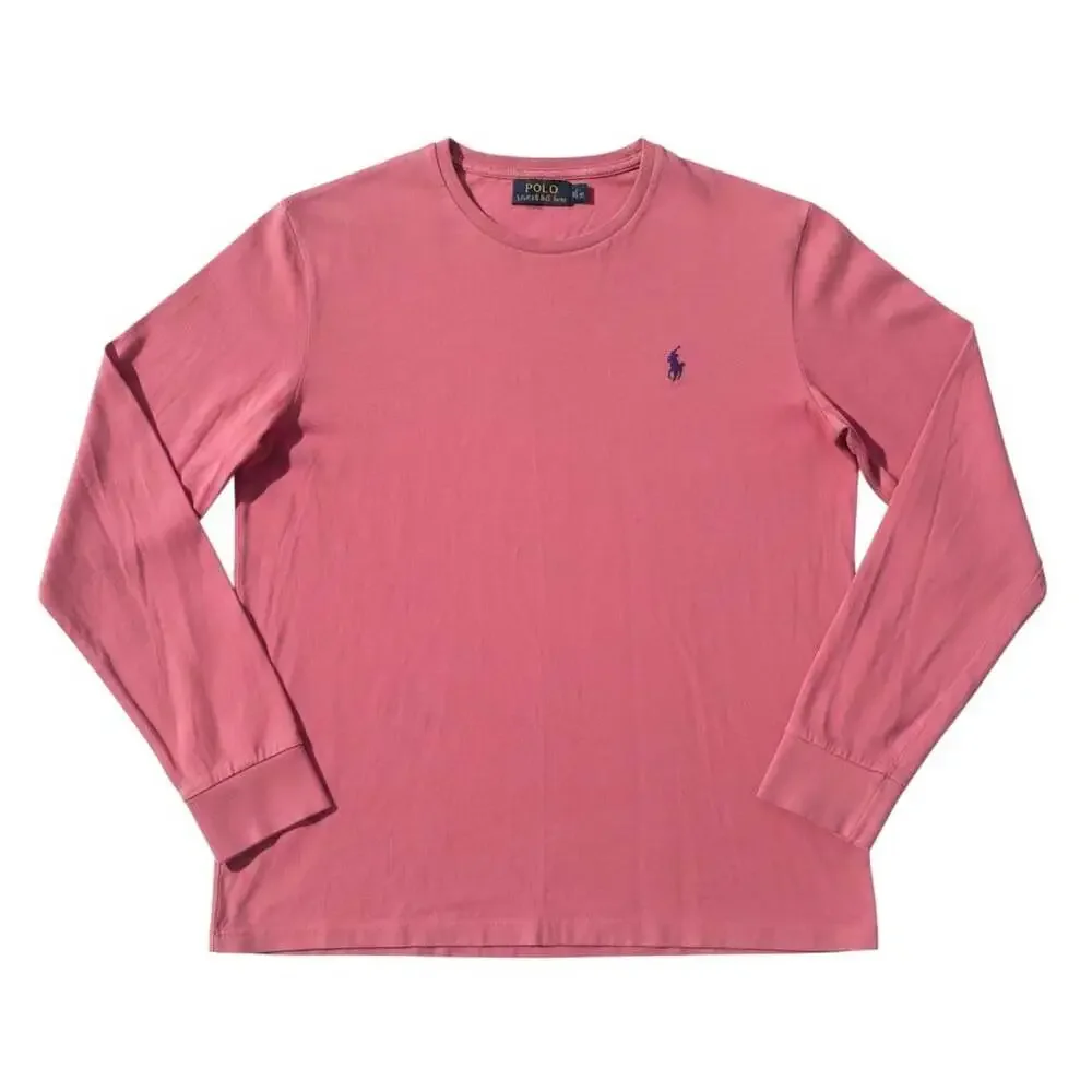 Polo Ralph Lauren Long Sleeve Tee Men's M Pink Pony Logo